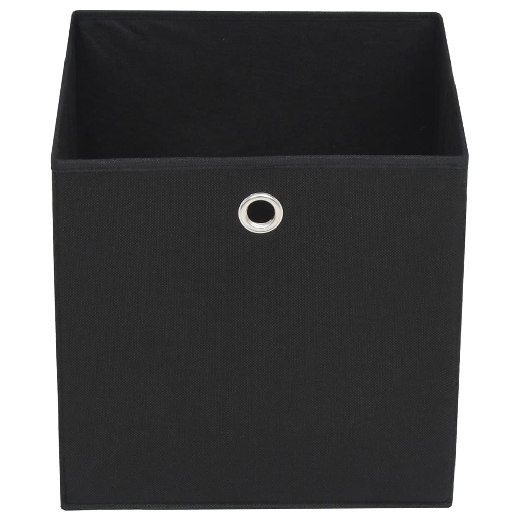 Storage Boxes 10 pcs Non-woven Fabric 32x32x32 cm Black