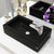 Basin with Faucet Hole Rectangular Ceramic Black 46x25.5x12 cm