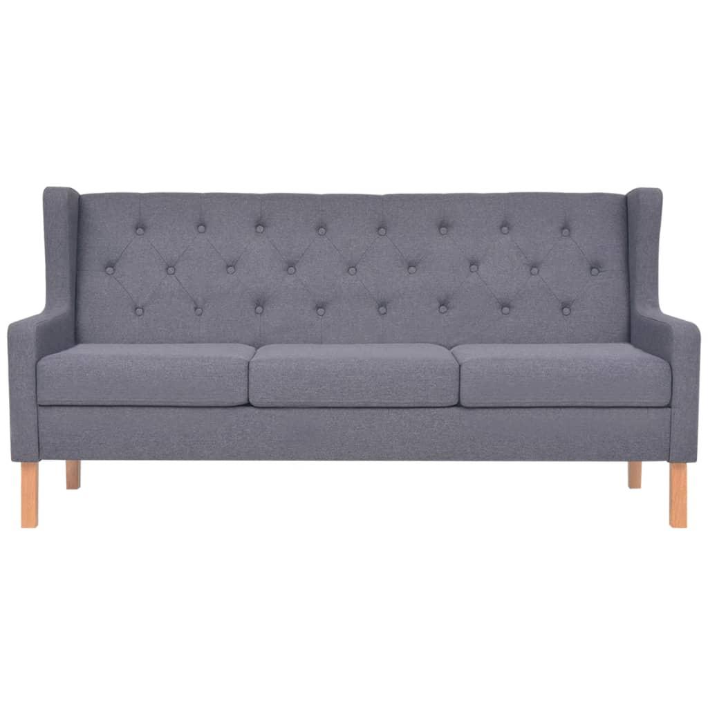Sofa Set 2 Pieces Fabric Grey