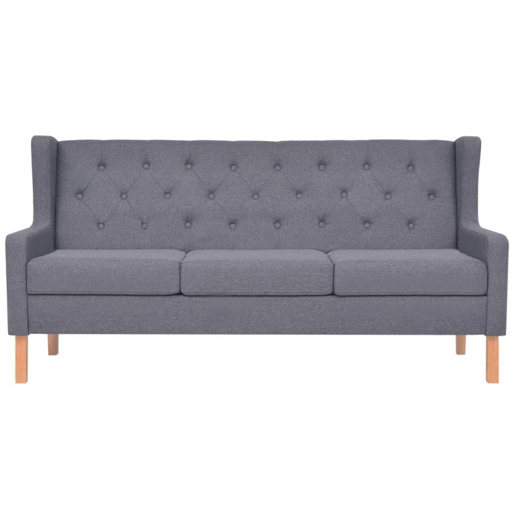 Sofa Set 3 Pieces Fabric Grey