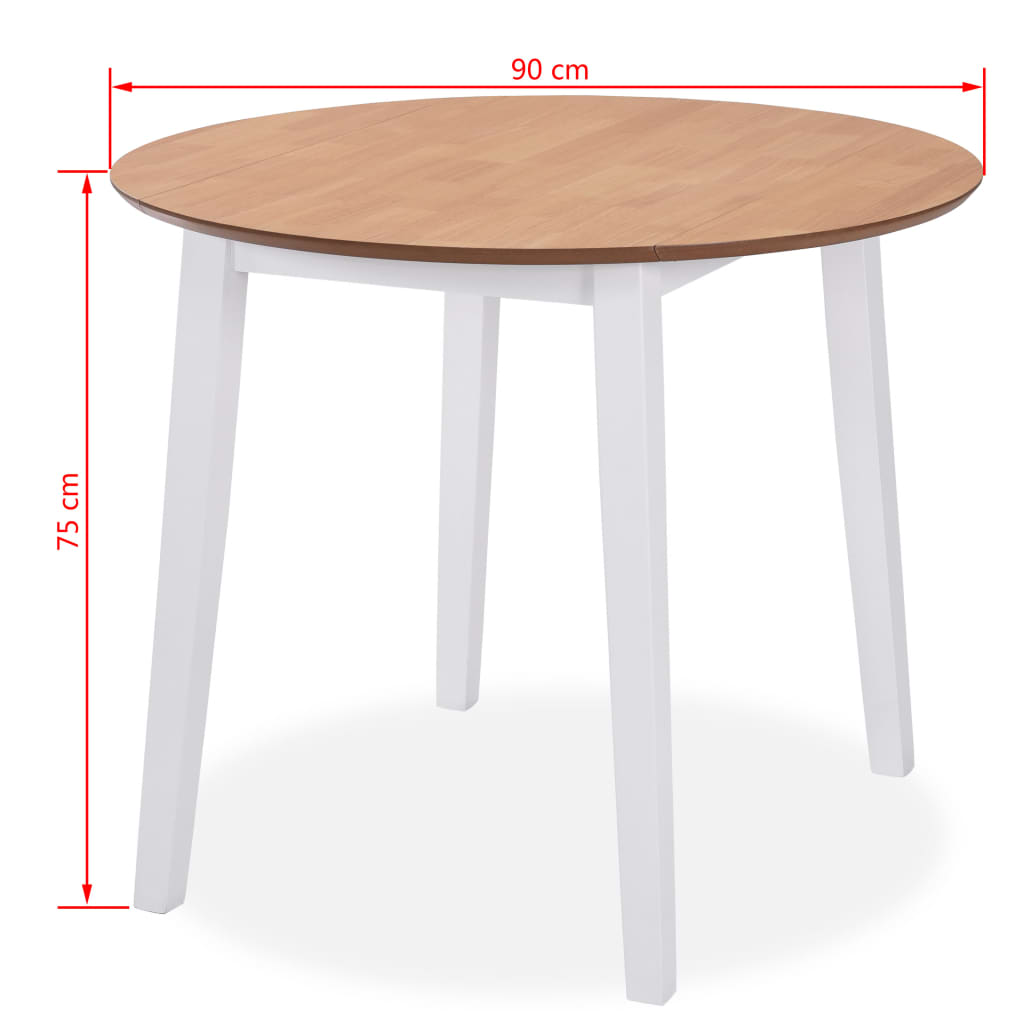 Dining Set 5 Pieces MDF and Rubberwood White