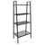 Ladder Bookcase 4 Tiers Metal Black