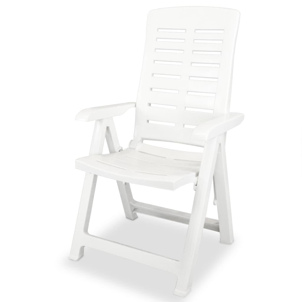 Reclining Garden Chairs 2 pcs Plastic White