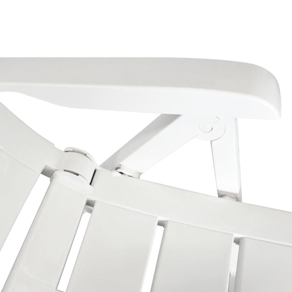 Reclining Garden Chairs 2 pcs Plastic White