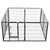 Dog Playpen 8 Panels Steel 80x80 cm Black