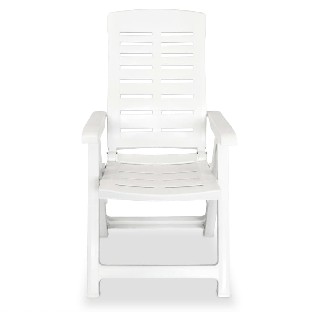 Reclining Garden Chairs 4 pcs Plastic White