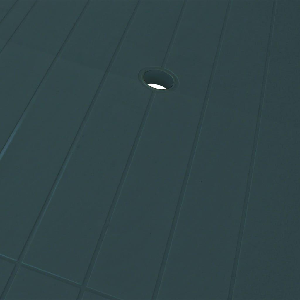 7 Piece Outdoor Dining Set Plastic Green