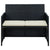 2 Seater Garden Sofa with Cushions Black Poly Rattan