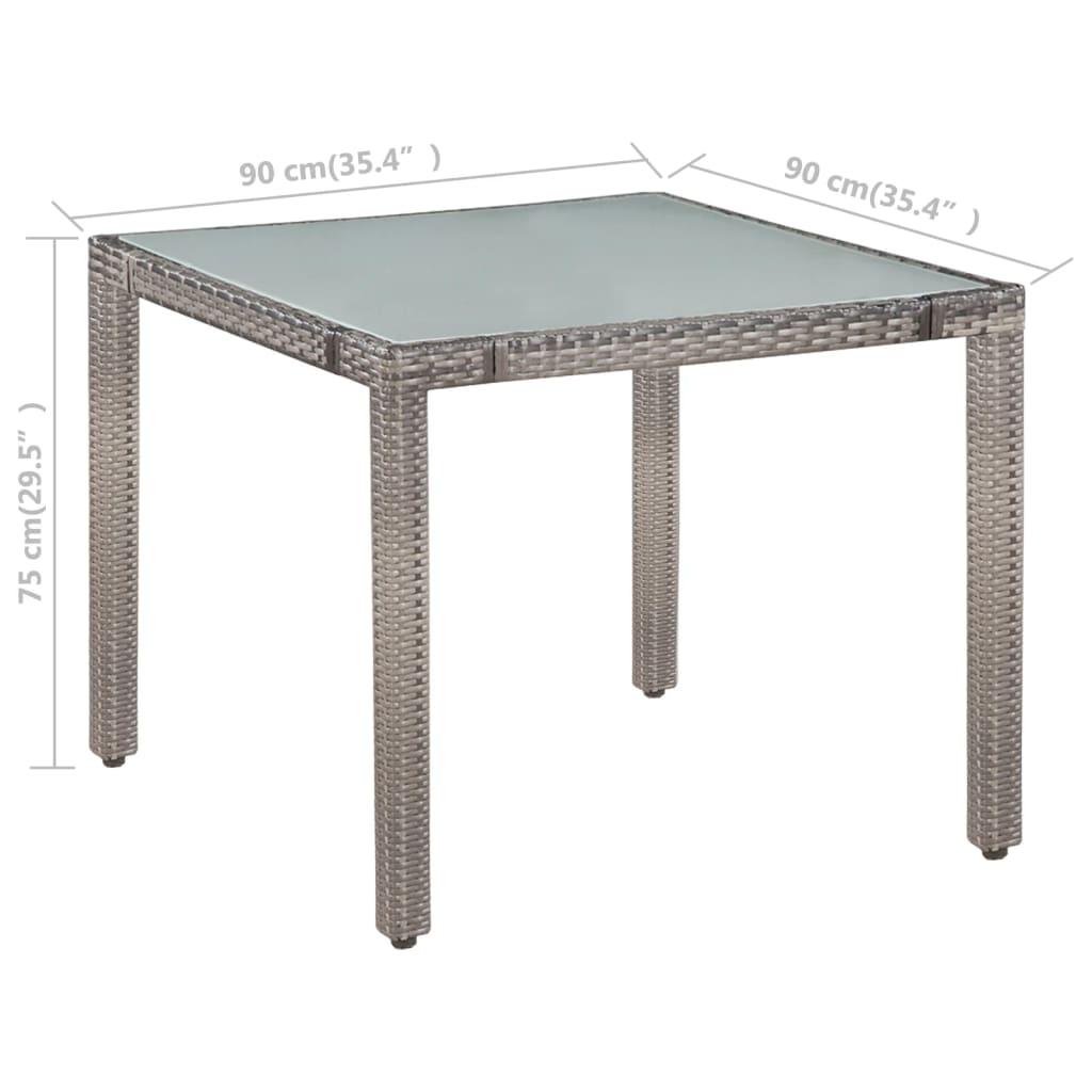 5 Piece Outdoor Dining Set with Cushions Poly Rattan Grey