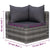 7 Piece Garden Sofa Set with Cushions & Pillows Poly Rattan Grey