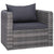 6 Piece Garden Sofa Set with Cushions & Pillows Poly Rattan Grey