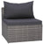 6 Piece Garden Sofa Set with Cushions & Pillows Poly Rattan Grey