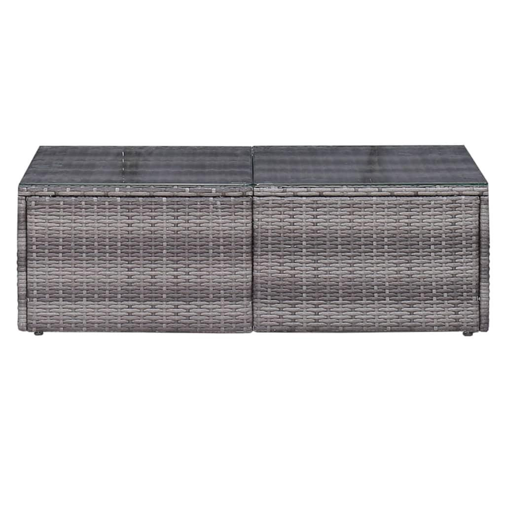 6 Piece Garden Sofa Set with Cushions & Pillows Poly Rattan Grey