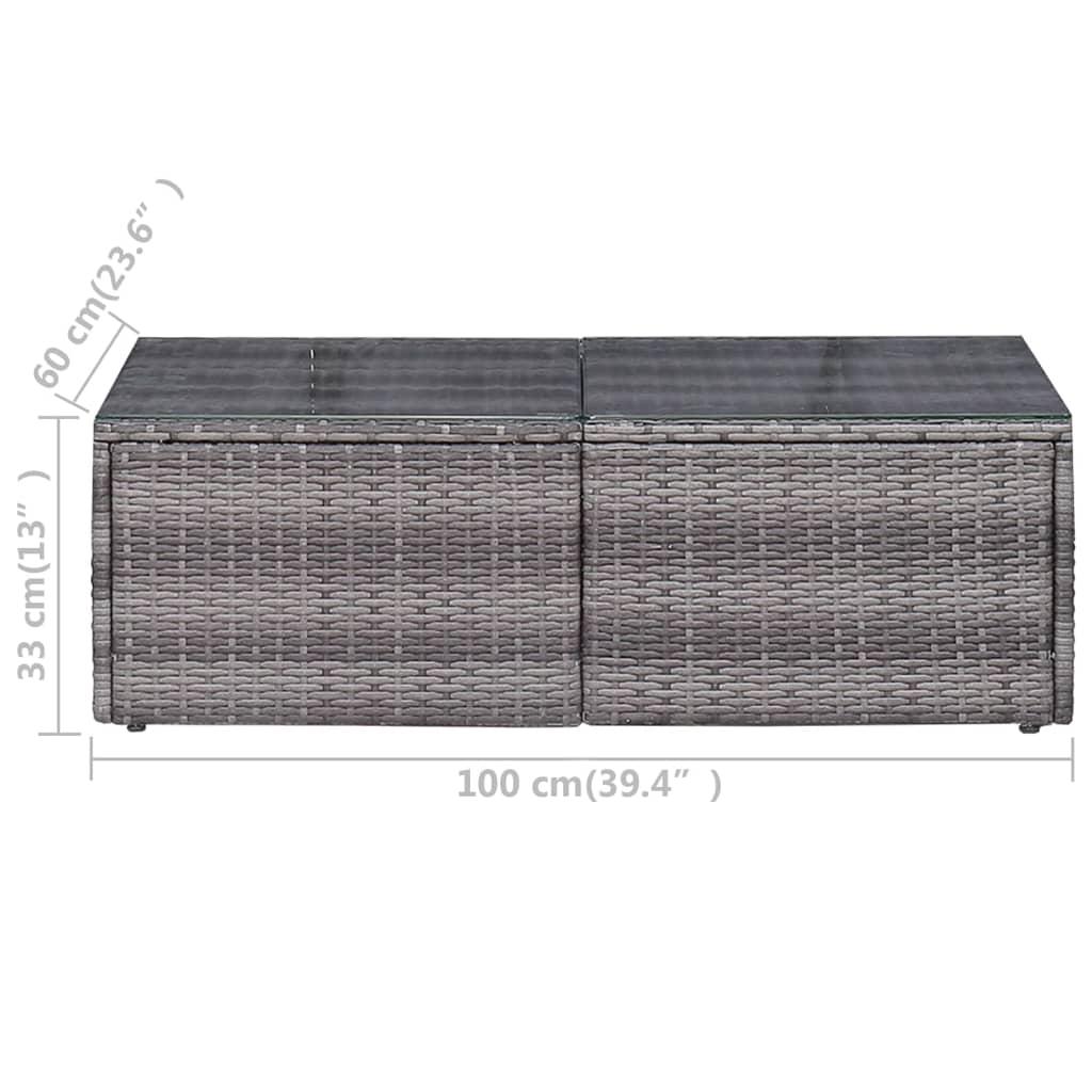 6 Piece Garden Sofa Set with Cushions & Pillows Poly Rattan Grey