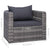 6 Piece Garden Sofa Set with Cushions & Pillows Poly Rattan Grey