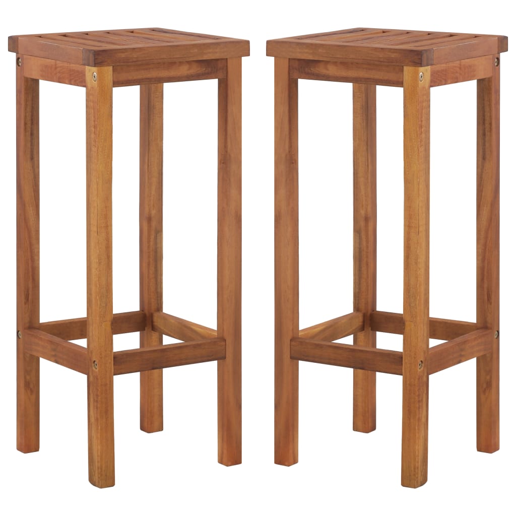 Bar Chairs 2 pcs Solid Acacia Wood