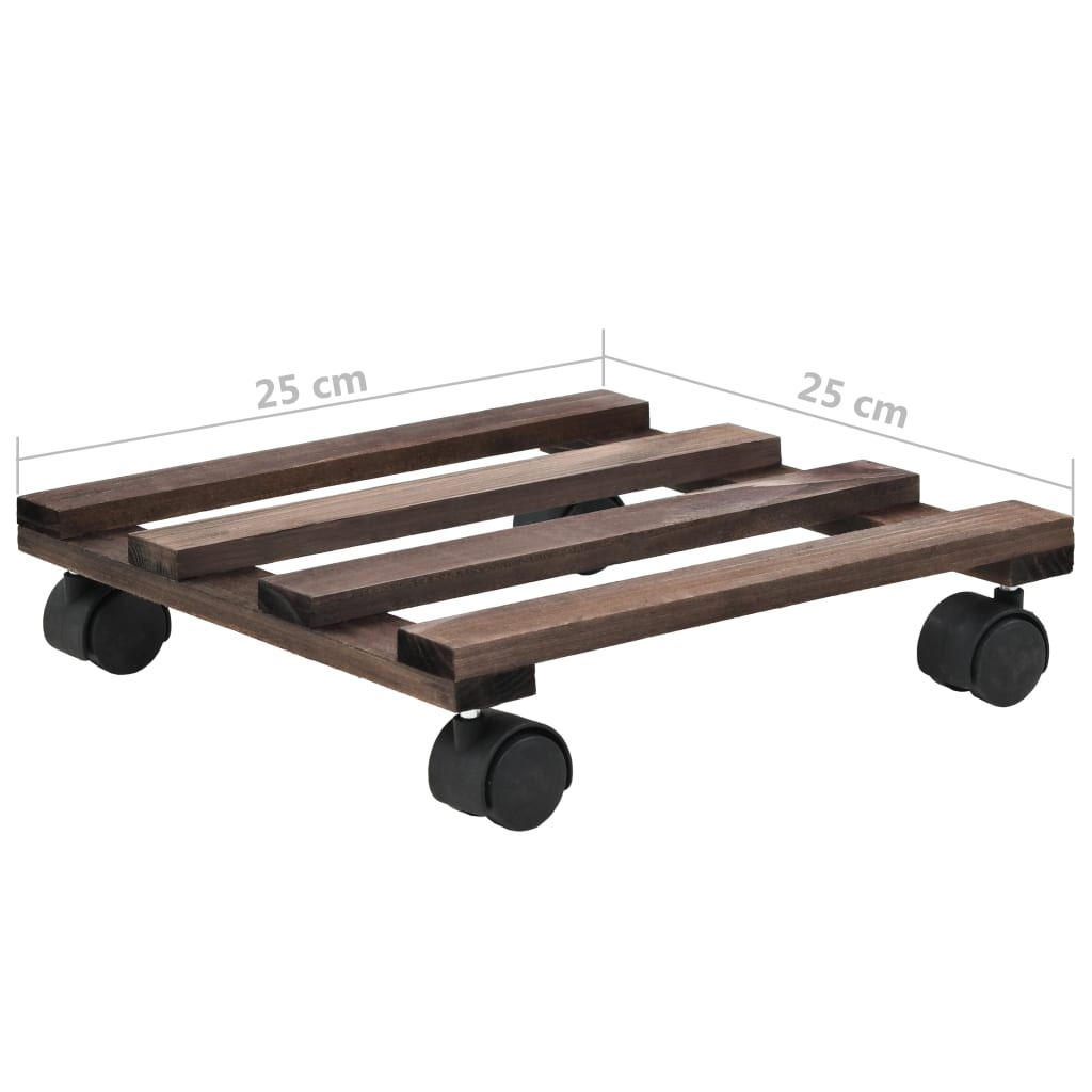 Plant Rollers 4 pcs Cedar Wood 25x25 cm