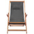 Folding Beach Chair Fabric and Wooden Frame Grey