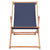 Folding Beach Chair Fabric and Wooden Frame Blue