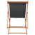 Folding Beach Chair Fabric and Wooden Frame Grey