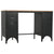 Double Pedestal Desk Solid Firwood and Steel 120x50x76 cm