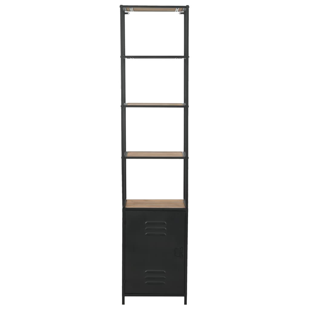 Bookcase Solid Firwood and Steel 40.5x32.5x180 cm