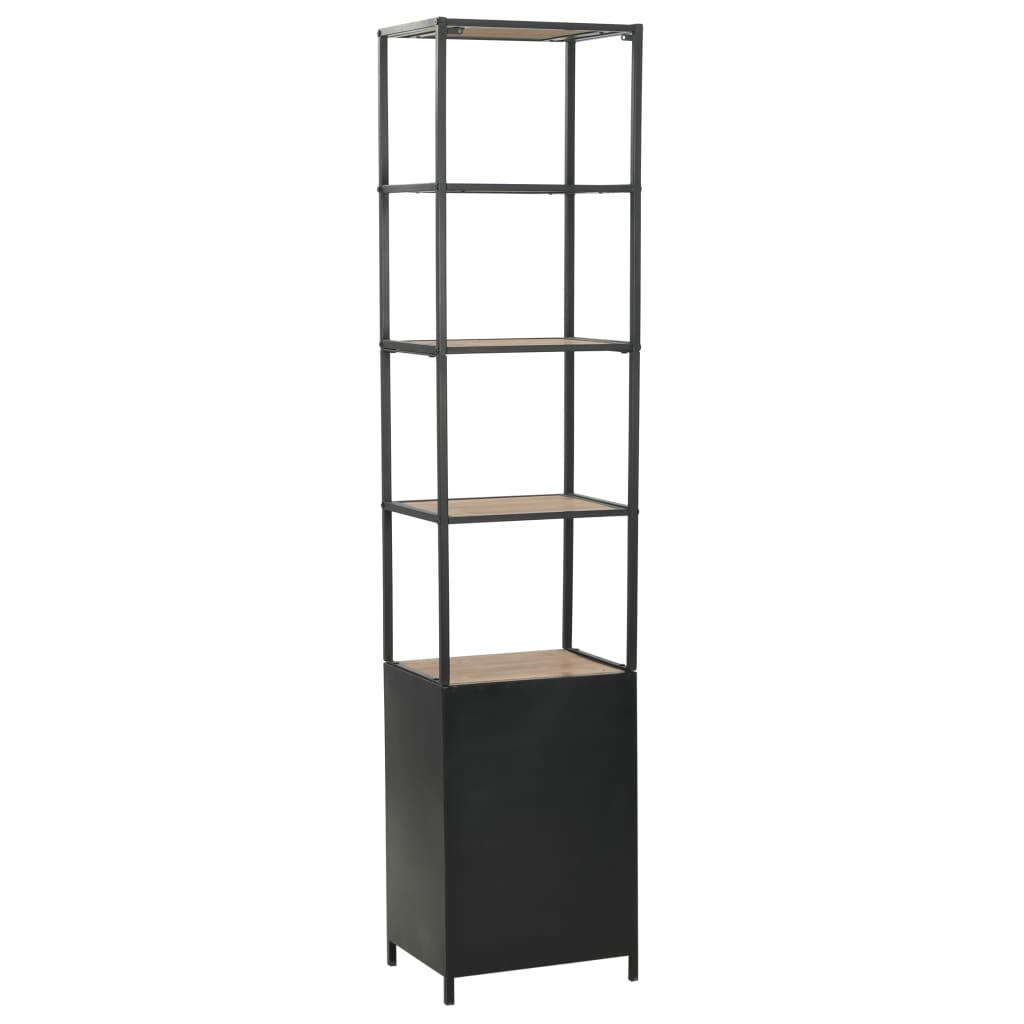 Bookcase Solid Firwood and Steel 40.5x32.5x180 cm