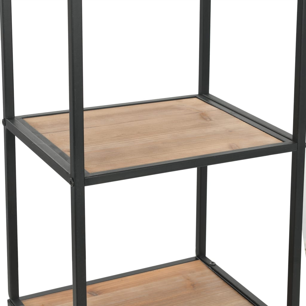 Bookcase Solid Firwood and Steel 40.5x32.5x180 cm