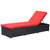 Sun Lounger with Cushion Poly Rattan Black