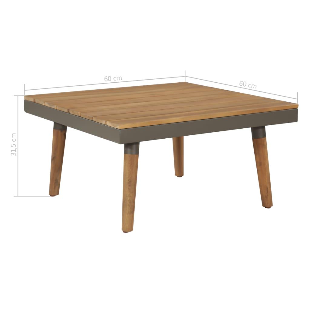 4 Piece Garden Lounge Set with Cushions Solid Acacia Wood Brown
