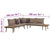 4 Piece Garden Lounge Set with Cushions Solid Acacia Wood Brown