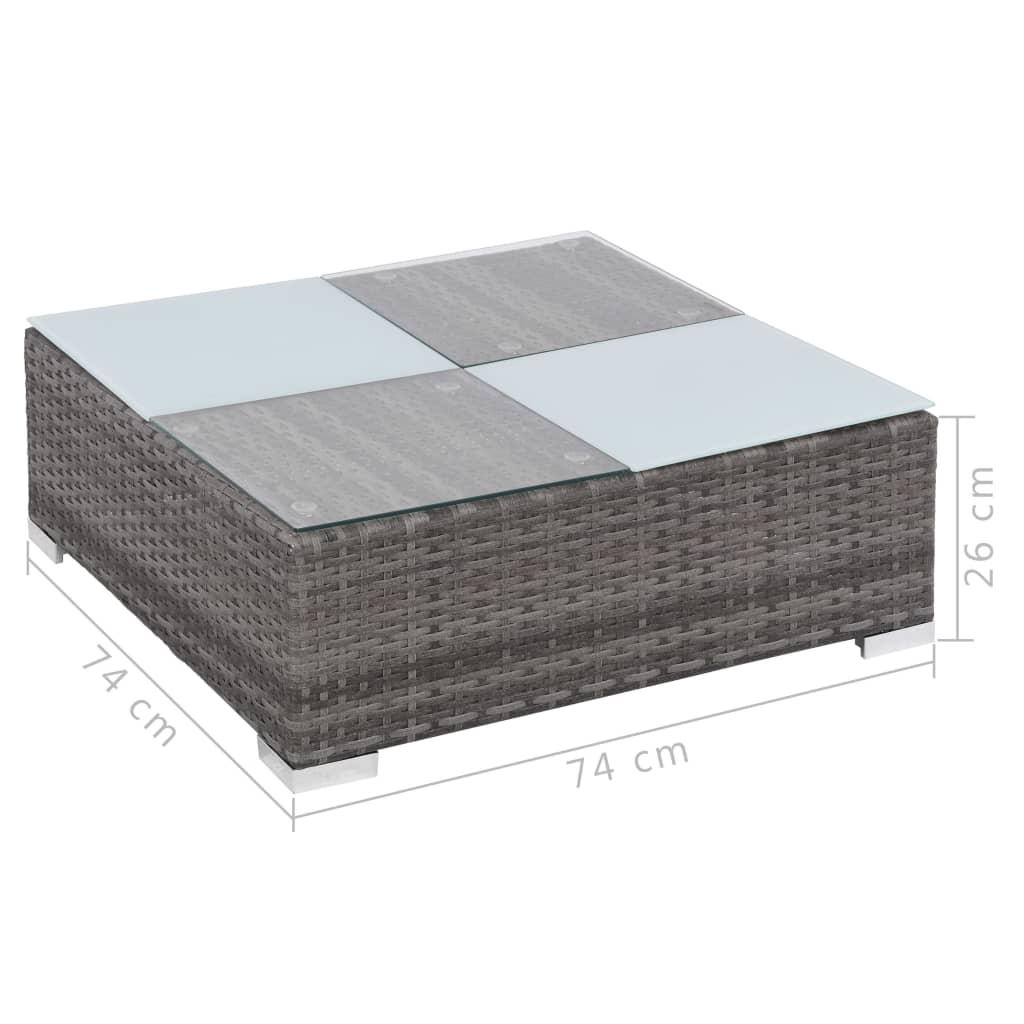 8 Piece Garden Lounge Set with Cushions Poly Rattan Grey
