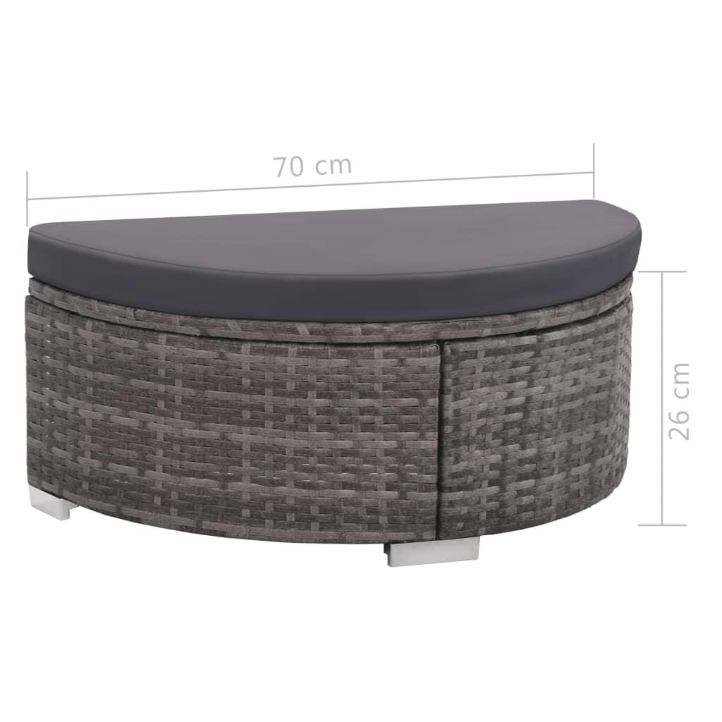8 Piece Garden Lounge Set with Cushions Poly Rattan Grey