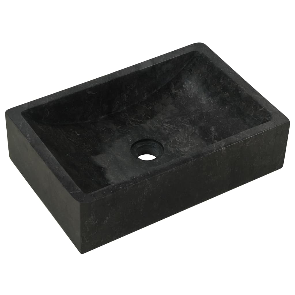 Sink 45x30x12 cm Marble High Gloss Black
