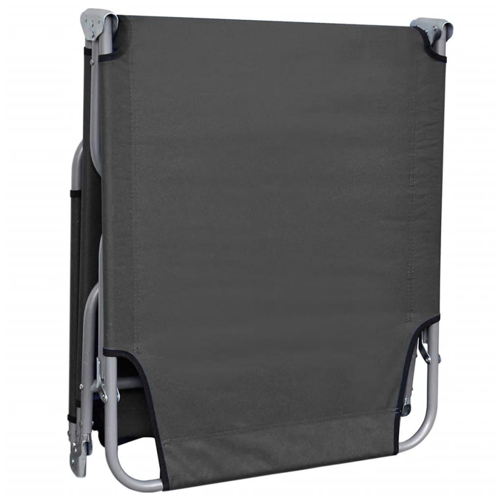 Foldable Sunlounger with Adjustable Backrest Grey