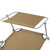 Folding Sun Lounger with Canopy Steel Taupe