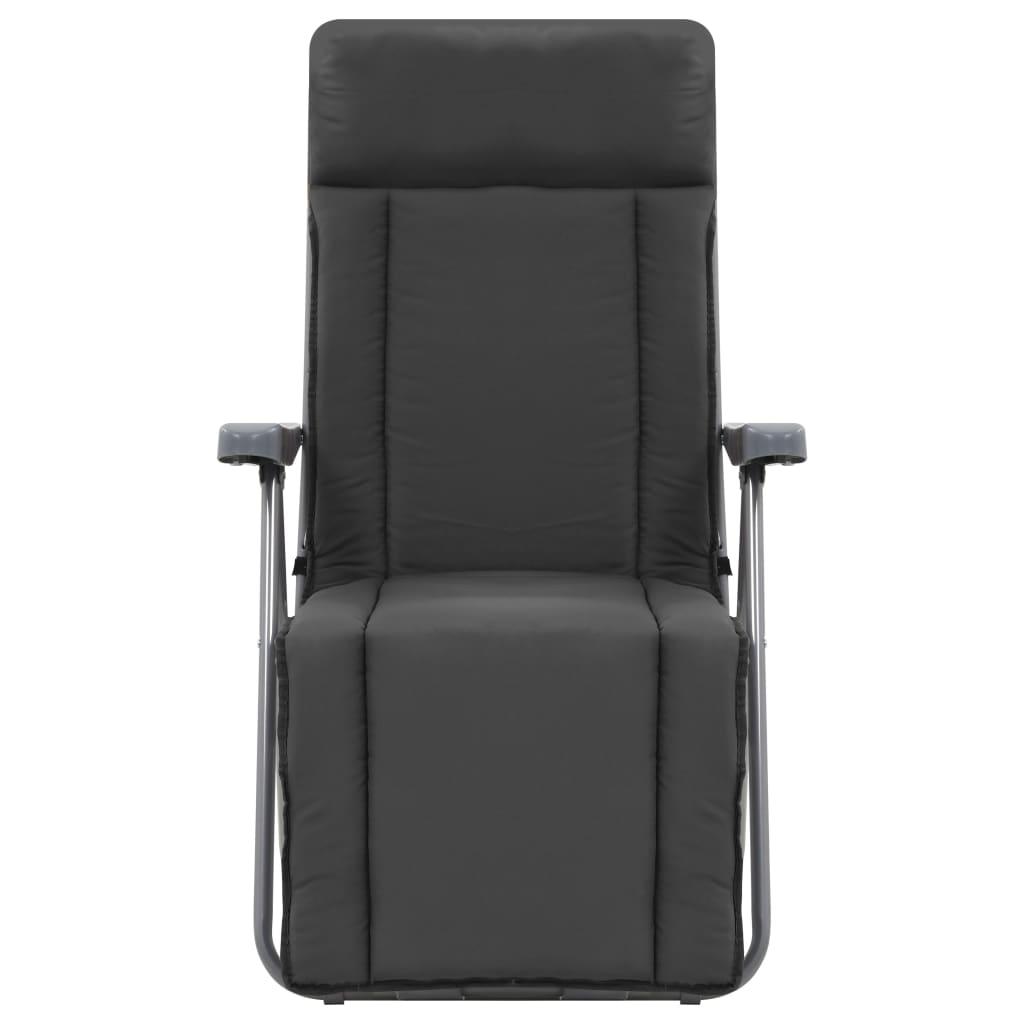 Folding Garden Chairs with Cushions 2 pcs Grey