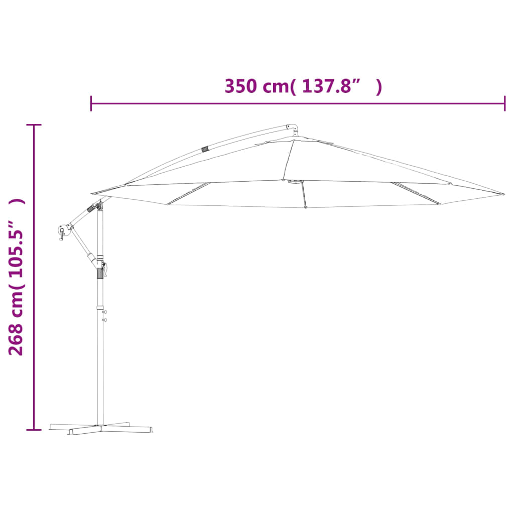 Cantilever Umbrella with Aluminium Pole 350 cm Taupe