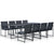 9 Piece Outdoor Dining Set with Cushions Poly Rattan Black
