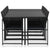 9 Piece Outdoor Dining Set with Cushions Poly Rattan Black