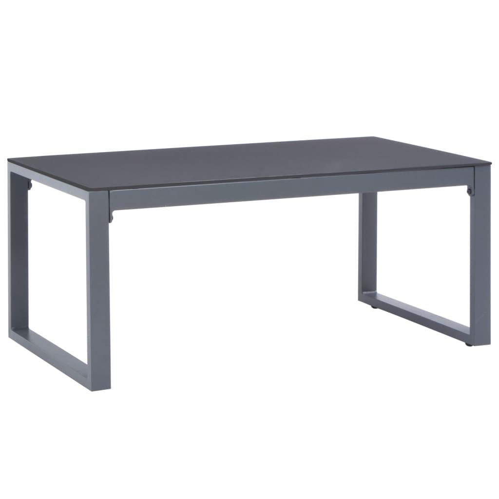 3 Piece Garden Lounge Set with Cushions Aluminium Black