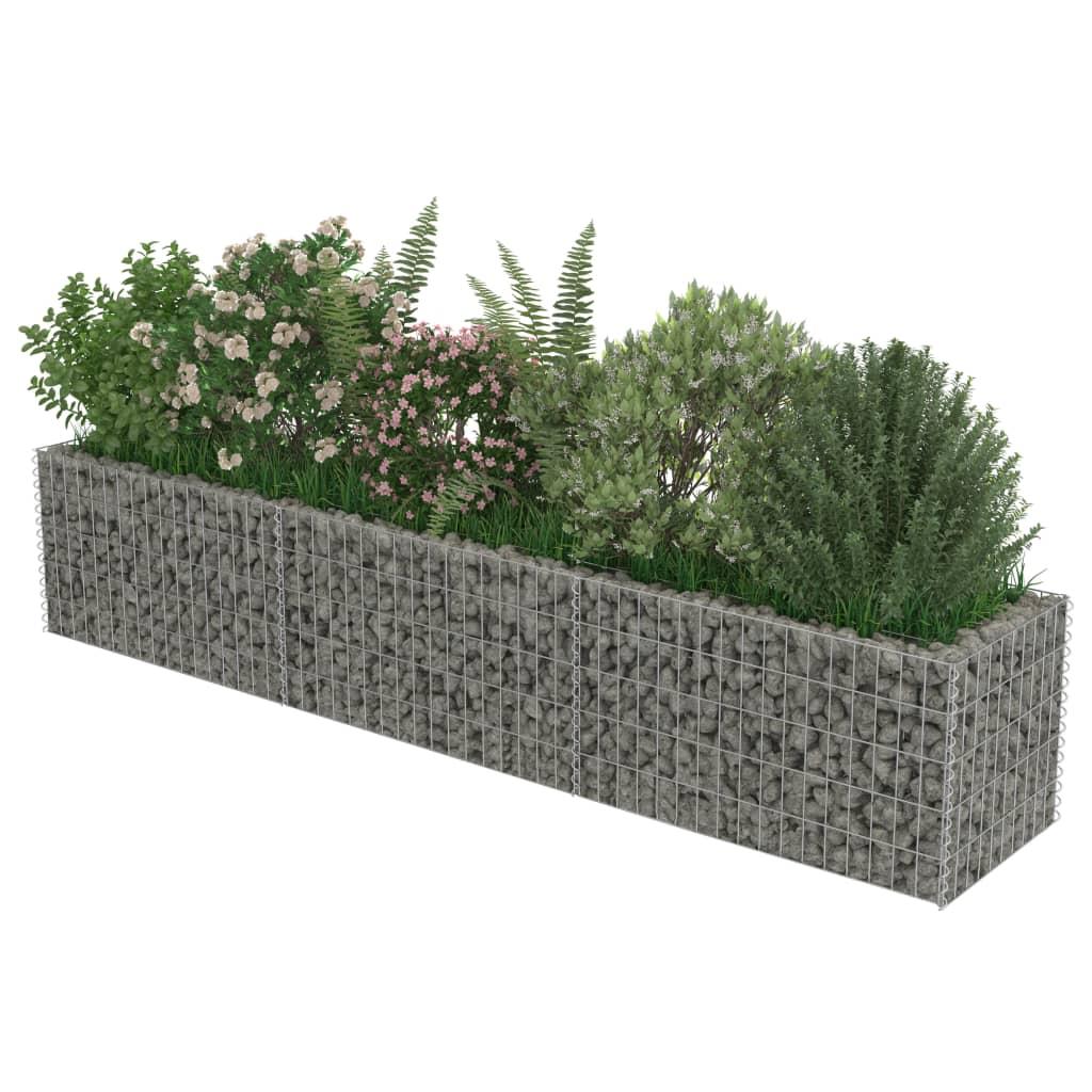 Gabion Raised Bed Galvanised Steel 270x50x50 cm