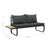 2 Piece Garden Corner Sofa Set with Cushions Aluminium WPC