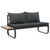 2 Piece Garden Corner Sofa Set with Cushions Aluminium WPC