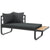2 Piece Garden Corner Sofa Set with Cushions Aluminium WPC