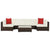 7 Piece Garden Lounge Set with Cushions Poly Rattan Brown