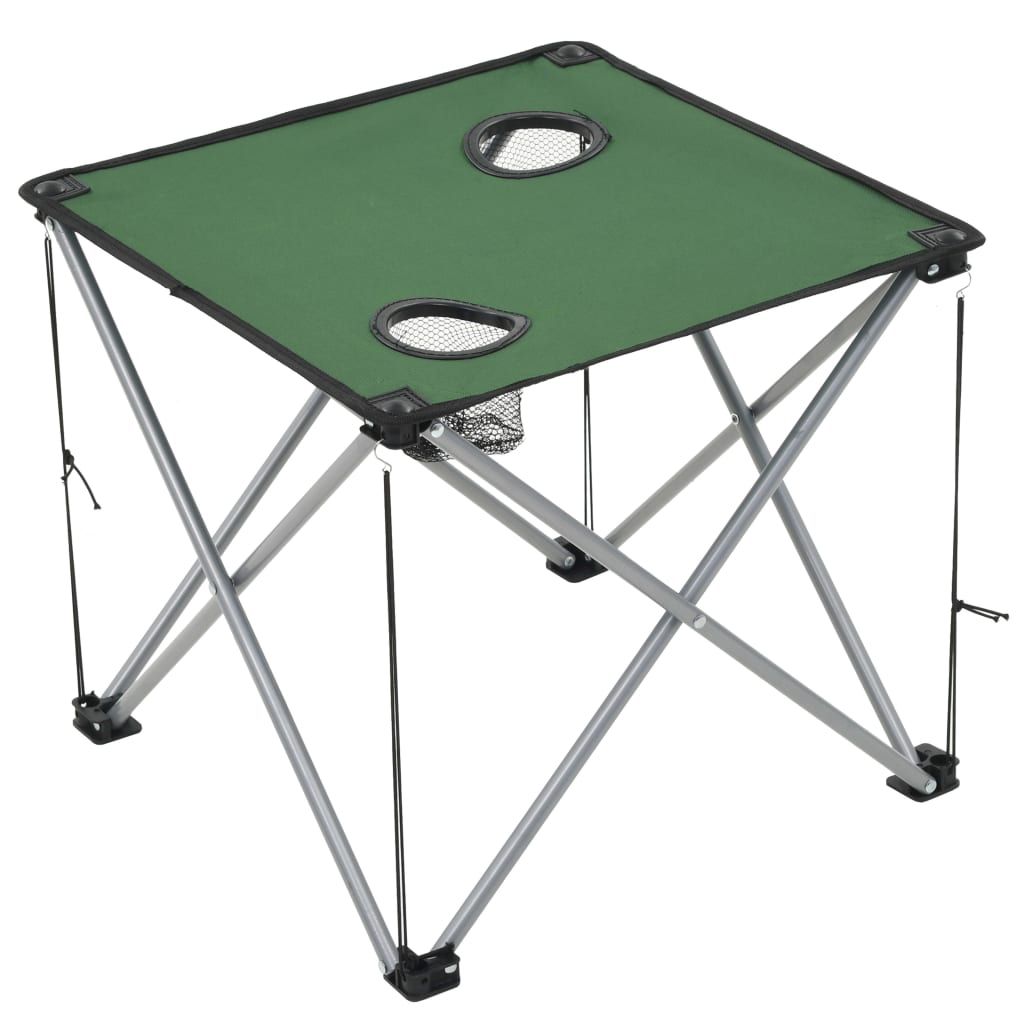 Camping Table and Chair Set 3 Pieces Green