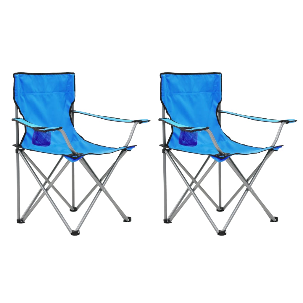 Camping Table and Chair Set 3 Pieces Blue