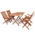 5 Piece Garden Dining Set Solid Teak Wood