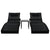 Sun Loungers 2 pcs with Table Poly Rattan and Textilene Black